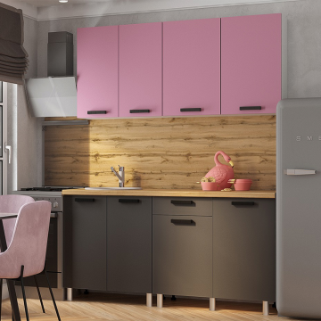 Кухня Осло, 1,8м Карбон Сакура/Карбон Вулкан