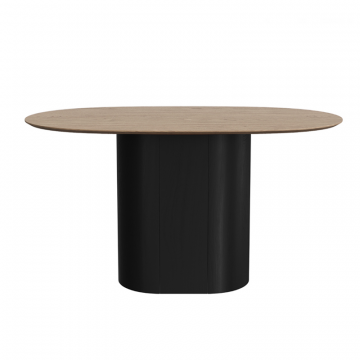 Стол обеденный Type овальный 140*85 см (натуральный дуб, черный)