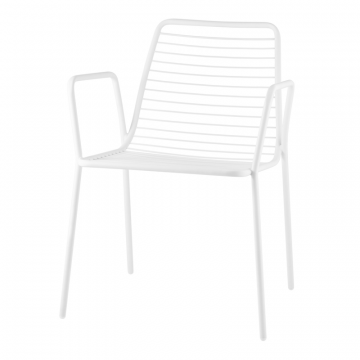 Стул с подлокотниками Дели металл белый