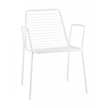 Стул с подлокотниками Дели металл белый