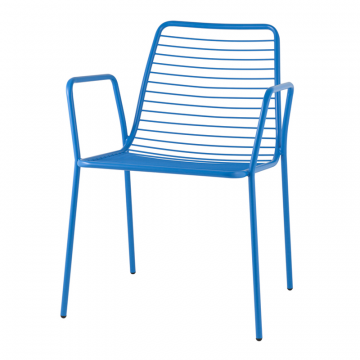 Стул с подлокотниками Дели металл голубой