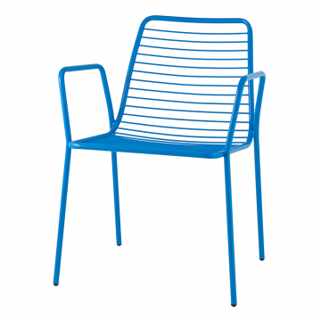 Стул с подлокотниками Дели металл голубой