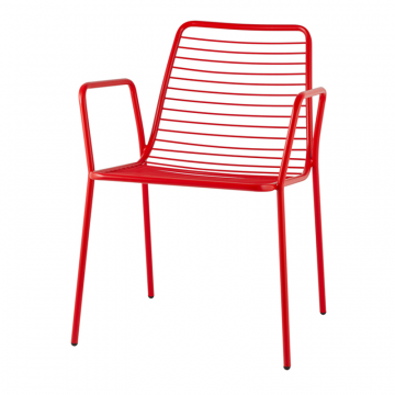 Стул с подлокотниками Дели металл красный