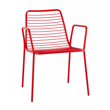 Стул с подлокотниками Дели металл красный