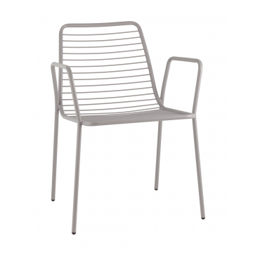 Стул с подлокотниками Дели металл серый