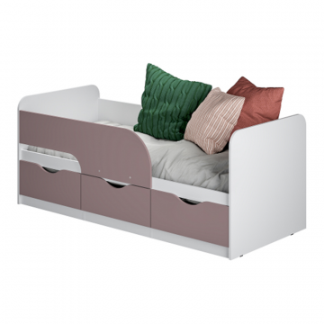 Детская кровать 0,9 м Стандарт КР-22 NEW Белый;Розовый