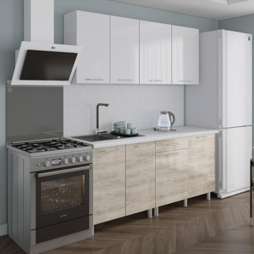 Кухня Танго 1.8м.,Белый;Дуб Шале