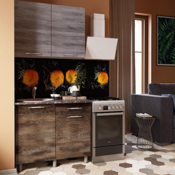 Кухня Танго 1м., Шале серебро; Шале дуб мореный