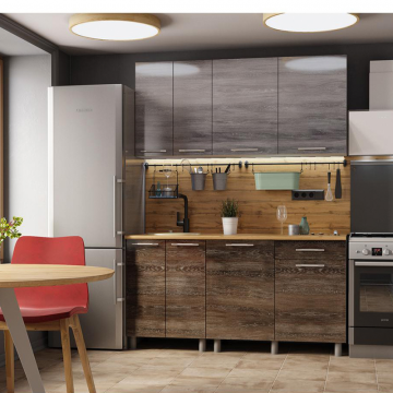 Кухня Танго 1.6м., Шале серебро; Шале дуб мореный