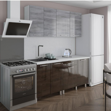 Кухня Танго 1.8м., Шале серебро; Шале дуб мореный