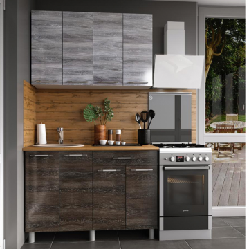Кухня Танго 1.2м., Шале серебро; Шале дуб мореный