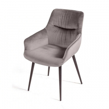 Стул Jordan, бархат светло-серый 26, опора конус