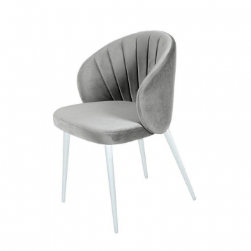 Стул Mont Blanc, бархат серый 02 / белый конус