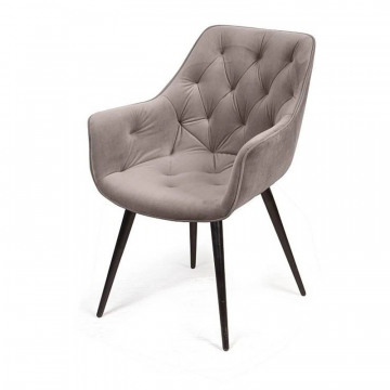 Стул Archi поворотный 90 градусов, функция возврата, антишум, бархат пепельно-бежевый 25, опора конус