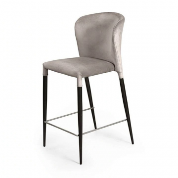 Стул полубарный Albert, бархат пепельно-бежевый 25 /опора конус
