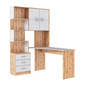 Компьютерный стол Ганор правый дуб вотан / белый