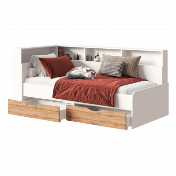 Тахта Амер 190х80 белый / дуб вотан