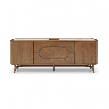 Буфет Carolina, белая керамика/орех