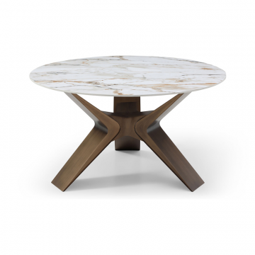 Стол Daniella 140, белая керамика/бронза