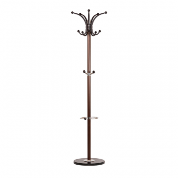 Вешалка напольная DOBRIN CLYDE, чёрный мрамор, коричневый под дерево