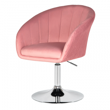 Кресло дизайнерское DOBRIN EDISON, розовый велюр (1922-16)