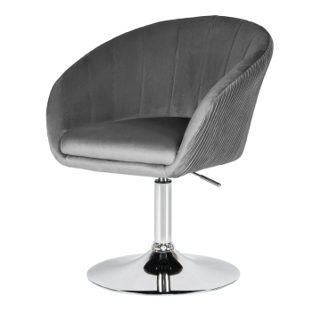 Кресло дизайнерское DOBRIN EDISON, серый велюр (1922-19)