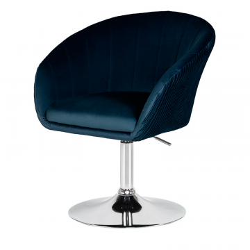 Кресло дизайнерское DOBRIN EDISON, синий велюр (1922-20)