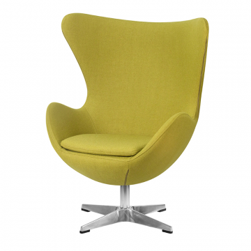 Кресло дизайнерское DOBRIN EGG, светло-зеленая ткань AF3