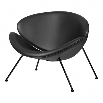 Кресло дизайнерское DOBRIN EMILY, черный винил YP16, черное основания