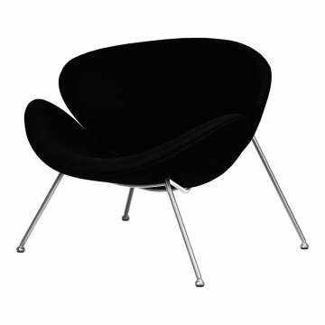 Кресло дизайнерское DOBRIN EMILY, черный ткань AF9, хромированная сталь