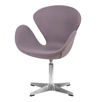 Кресло дизайнерское DOBRIN SWAN, серая ткань IF11, алюминиевое основание