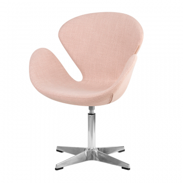 Кресло дизайнерское DOBRIN SWAN, бежевая ткань IF1, алюминиевое основание