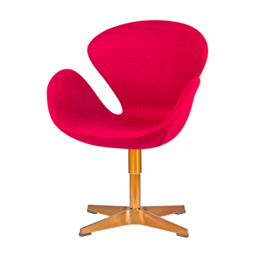 Кресло дизайнерское DOBRIN SWAN, бордо ткань AF5, золотое основание