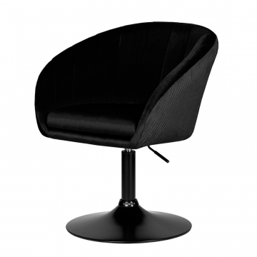 Кресло дизайнерское DOBRIN EDISON BLACK, черный велюр (1922-21)