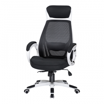Офисное кресло для руководителей DOBRIN STEVEN WHITE, белый пластик, чёрная ткань