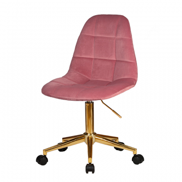 Офисное кресло для персонала DOBRIN MONTY GOLD, розовый велюр (MJ9-32)