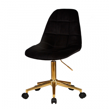 Офисное кресло для персонала DOBRIN MONTY GOLD, чёрный велюр (MJ9-101)