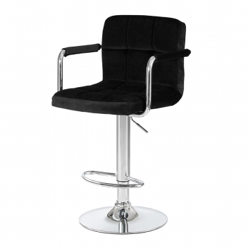 Стул барный DOBRIN KRUGER ARM, черный велюр (MJ9-101)