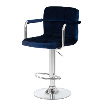 Стул барный DOBRIN KRUGER ARM, синий велюр (MJ9-117)