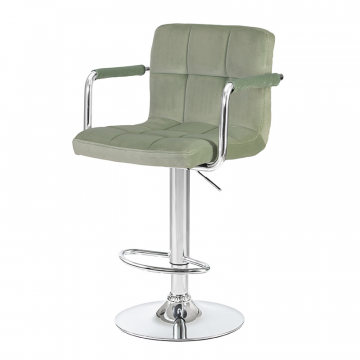 Стул барный DOBRIN KRUGER ARM, пудрово-голубой велюр (MJ9-74)