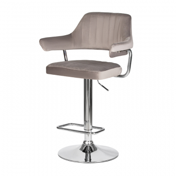 Стул барный DOBRIN CHARLY, серый велюр (MJ9-75)