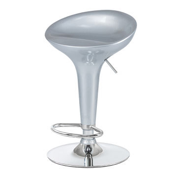 Стул барный DOBRIN BOMBA, серебряный металлик