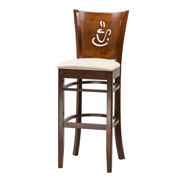 Стул барный DOBRIN JERRY BAR, шоколад, кремовый