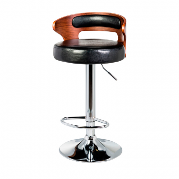 Стул барный DOBRIN FRED, коричневое дерево, чёрный