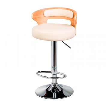 Стул барный DOBRIN FRED, натуральное дерево, кремовый