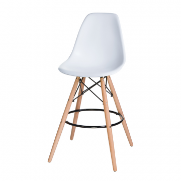 Стул барный LMZL-PP623G, ножки светлый бук, цвет сиденья белый