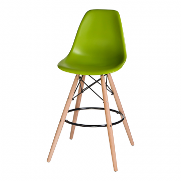 Стул барный LMZL-PP623G, ножки светлый бук, цвет сиденья салатовый