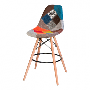 Стул барный LMZL-PP623G, ножки светлый бук, цвет сиденья мозаика
