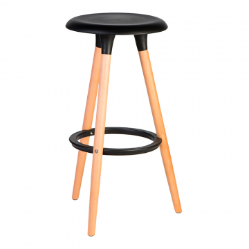 Табурет барный DOBRIN ROYCE, ножки светлый бук, цвет чёрный (B-03)