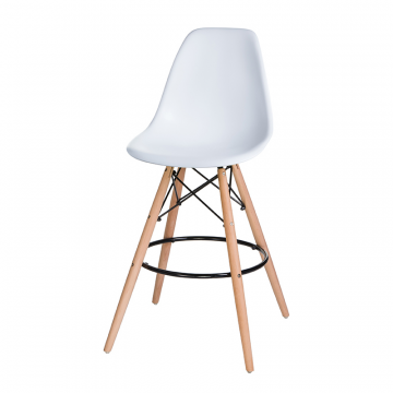 Стул барный DOBRIN DSW BAR, ножки светлый бук, цвет сиденья белый (W-02)